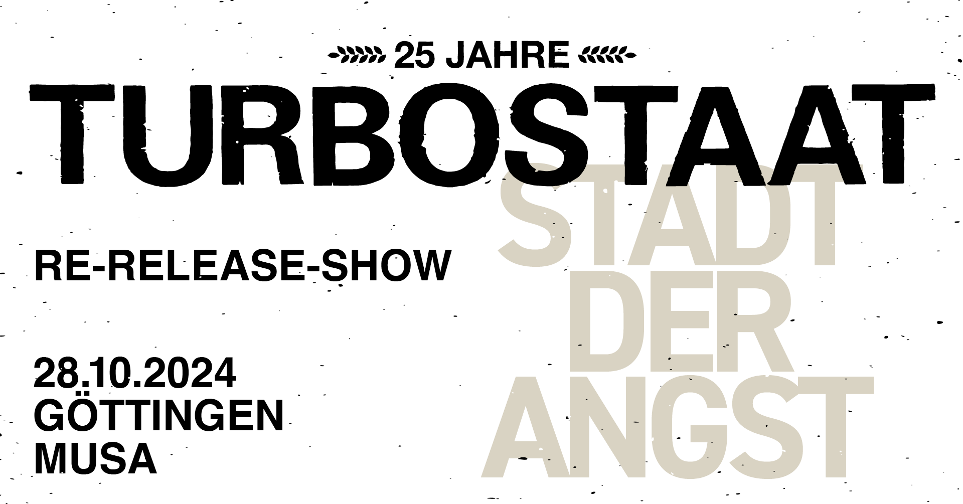 Tickets TURBOSTAAT, 25 Jahre – STADT DER ANGST in Göttingen